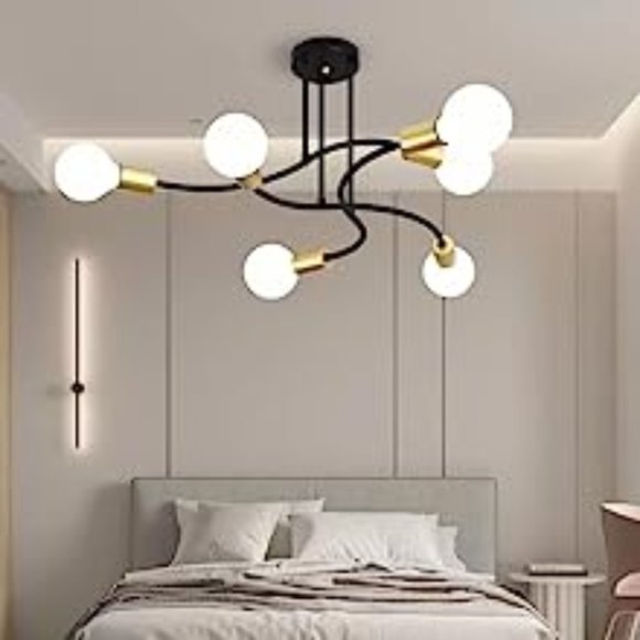YORN KUNG Sputnik Chandelier Light Fixture ❇ 6-Light ❇ NEW IN BOX!! - Picture 1 of 12